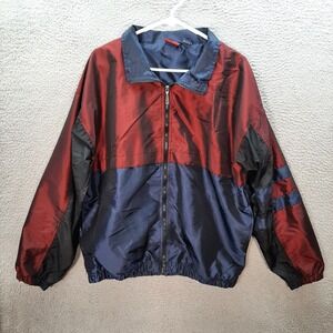 Vintage River Trader Track Jacket Womens Medium Multicolor Colorblock Satin 90s